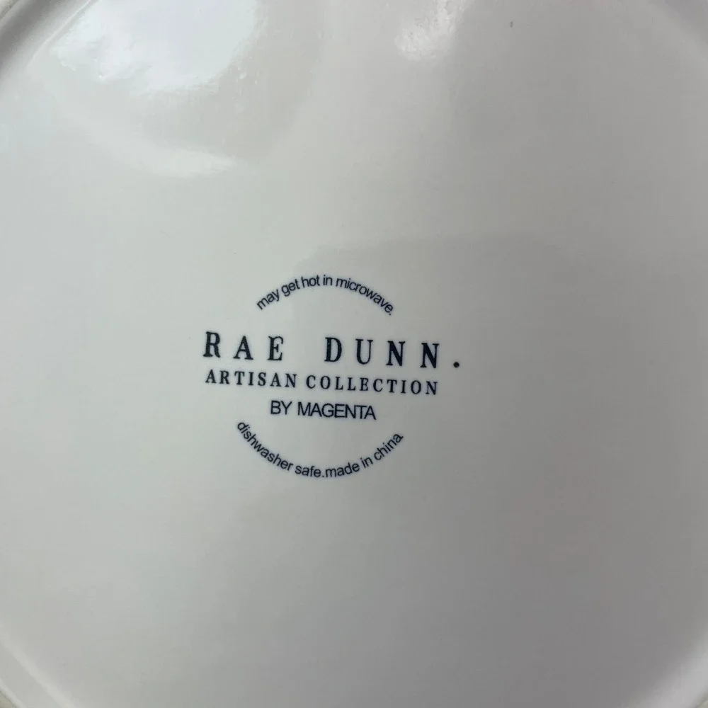 Rae‎ Dunn Artisan Collection CONTAIN Ceramic Canister White Jar with Lid Magenta